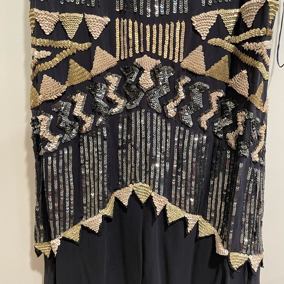 NWT Gracia Sequined Sparkle Navy Blue Mini Dress Sleeveless M - Picture 9 of 15